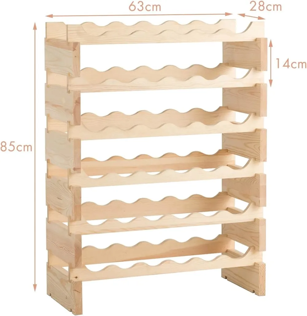 Illustration numéro 2 du produit Casier à bouteilles pour 36 bouteilles beige 119 x 29 x 71,5cm