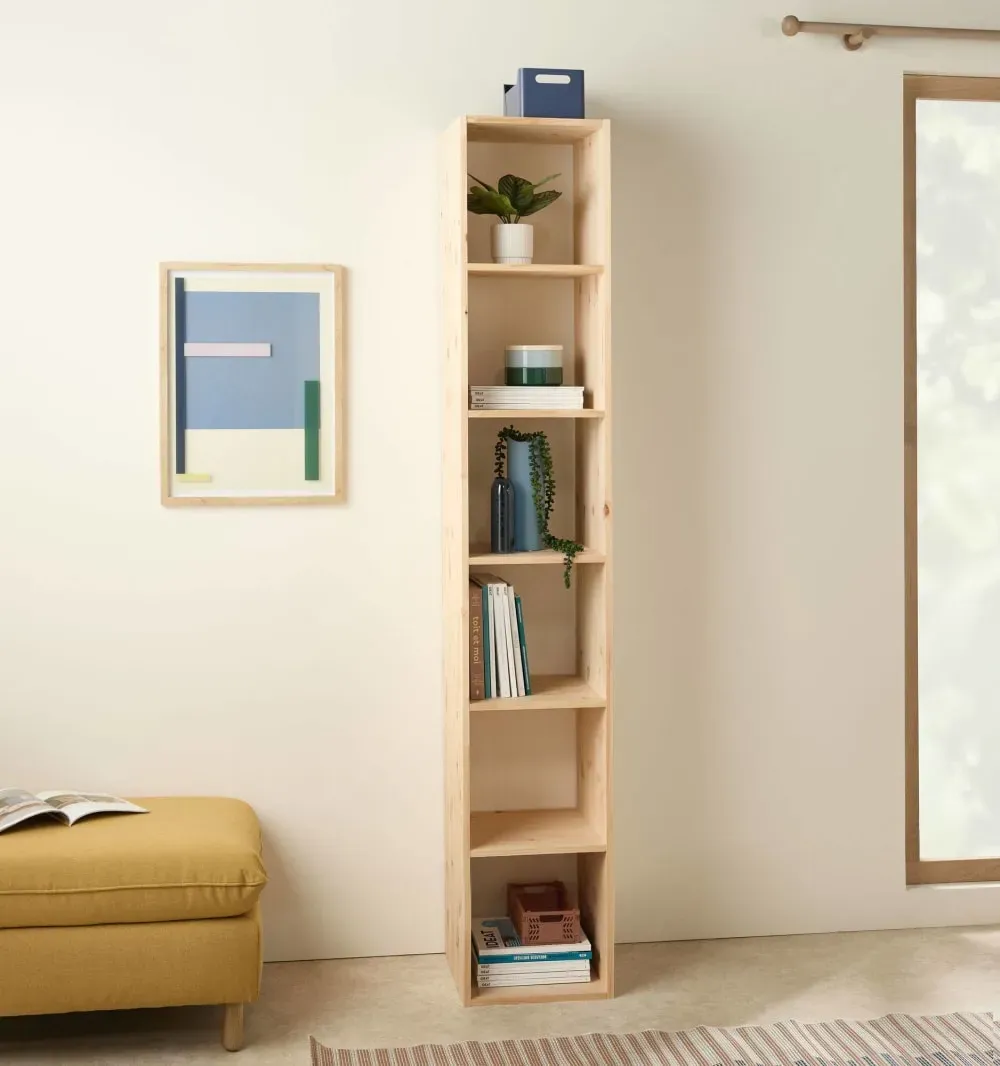 Illustration numéro 2 du produit Etagère 6 cases en bois massif H209