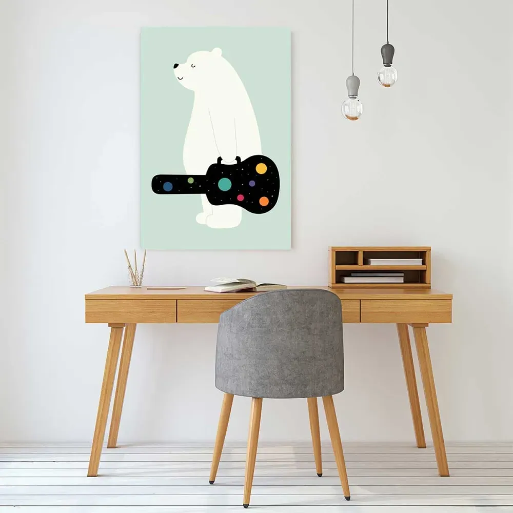 Illustration numéro 2 du produit Tableau enfant guitare à la main imprimé sur toile 40x60 cm