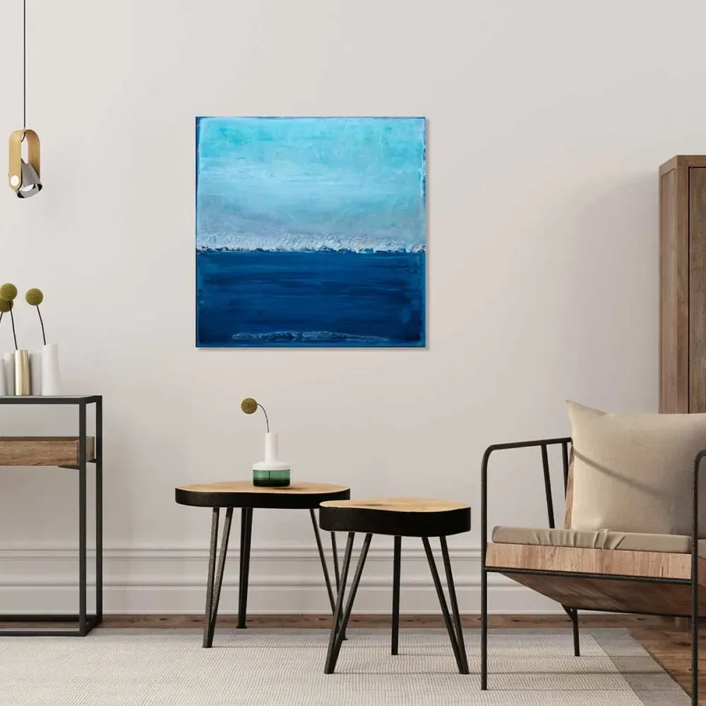 Illustration numéro 2 du produit Tableau pantone bleu classique imprimé sur toile 80x80 cm