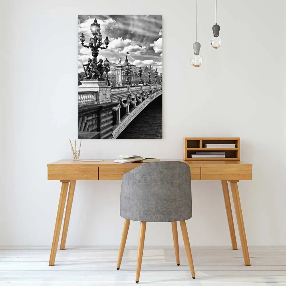 Illustration numéro 2 du produit Tableau Paris vue du pont Alexandre III imprimé sur toile 60x90 cm