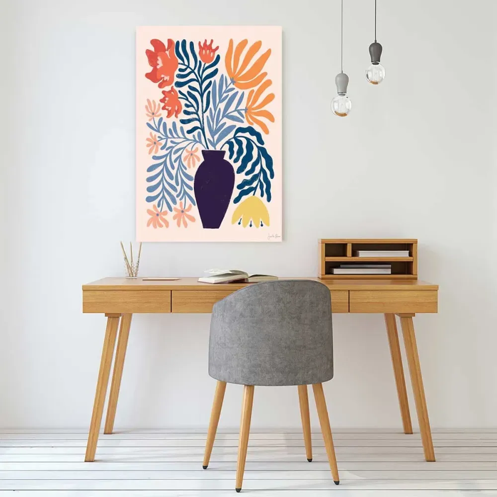 Illustration numéro 2 du produit Tableau bouquet d'été imprimé sur toile 60x90 cm