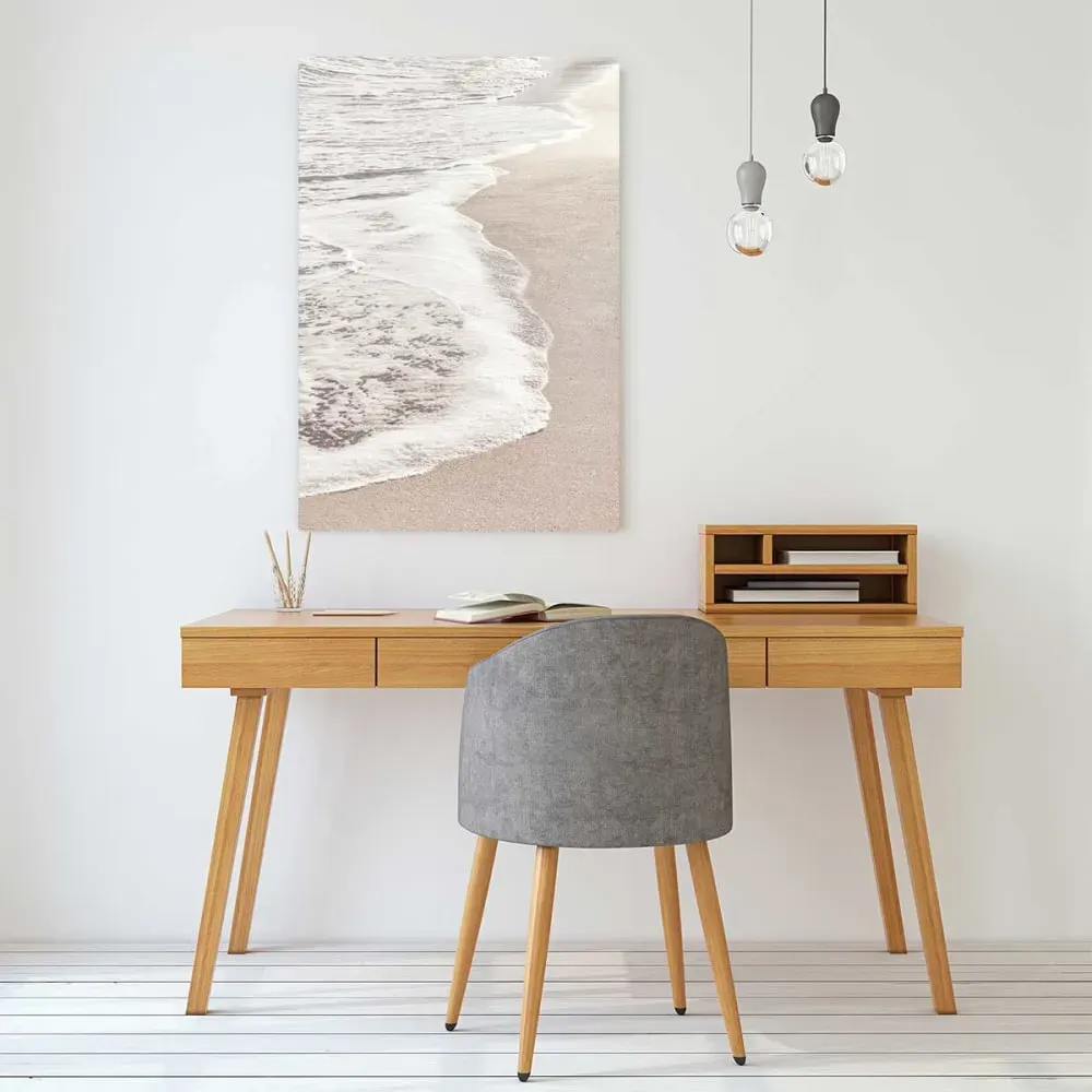 Illustration numéro 2 du produit Tableau rivage rose impression sur aluminium 60x90 cm