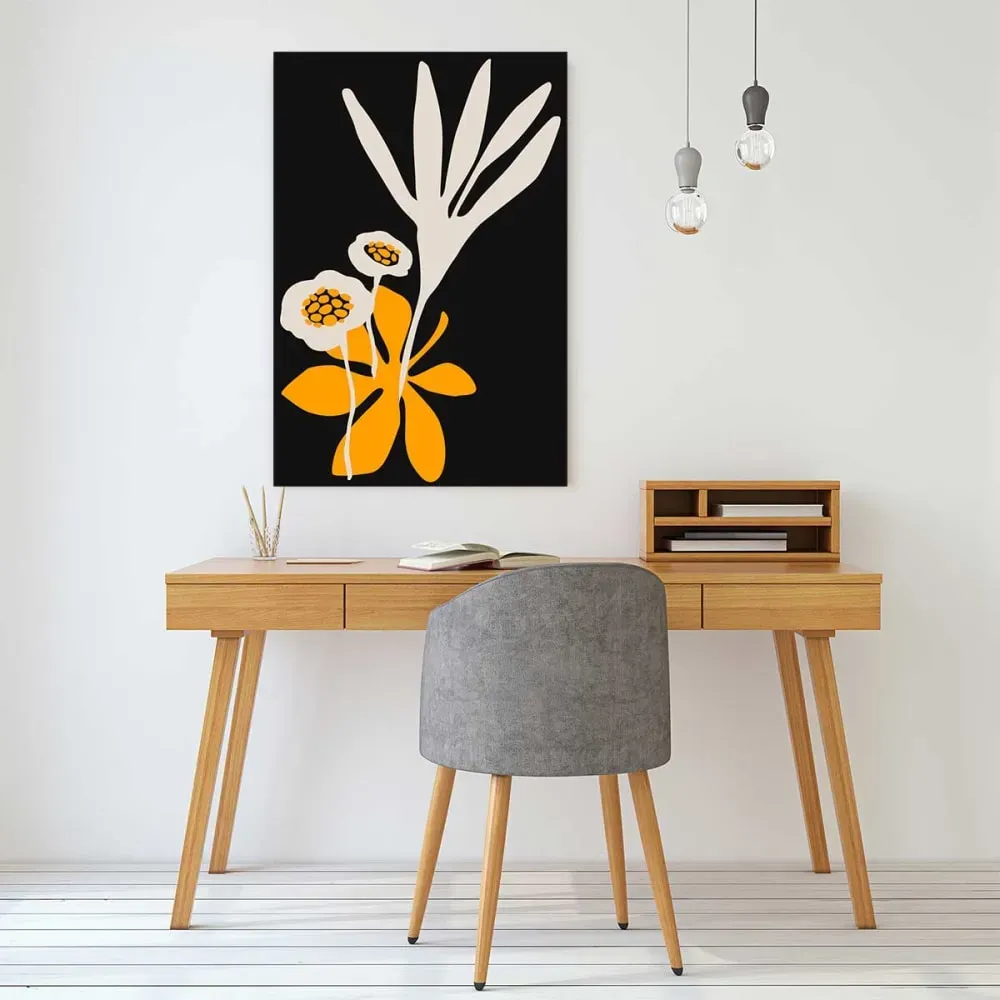 Illustration numéro 2 du produit Tableau fleurs colchiques imprimé sur toile 60x90 cm