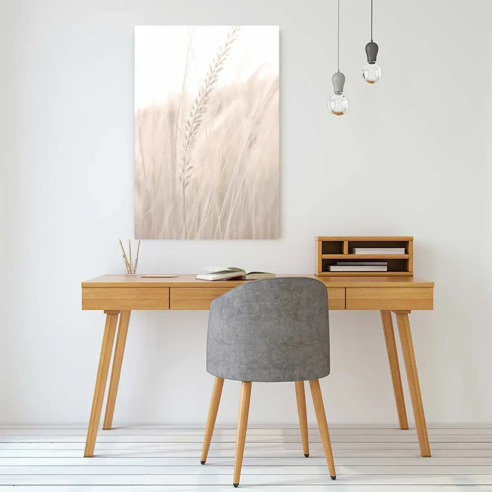 Illustration numéro 2 du produit Tableau blé poudré imprimé sur toile 60x90 cm