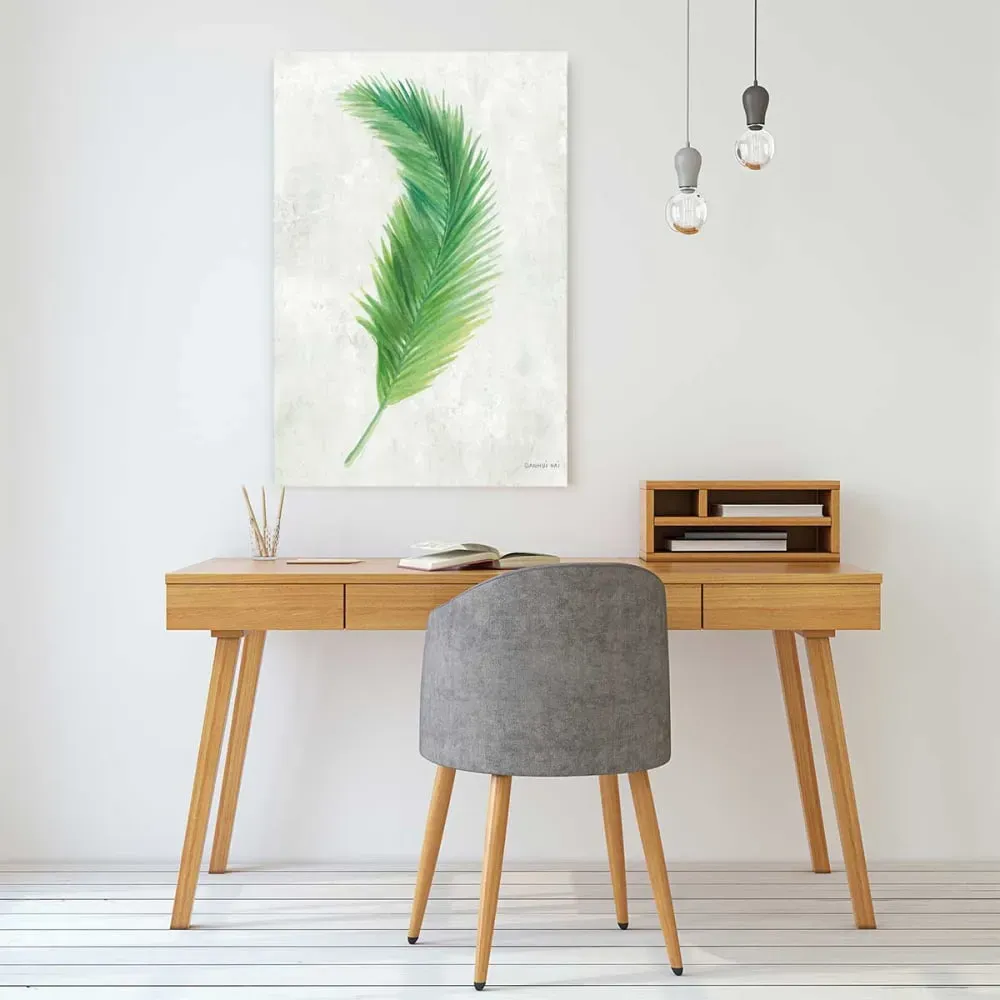 Illustration numéro 2 du produit Tableau fleurs tropicale illustrée imprimé sur toile 60x90 cm