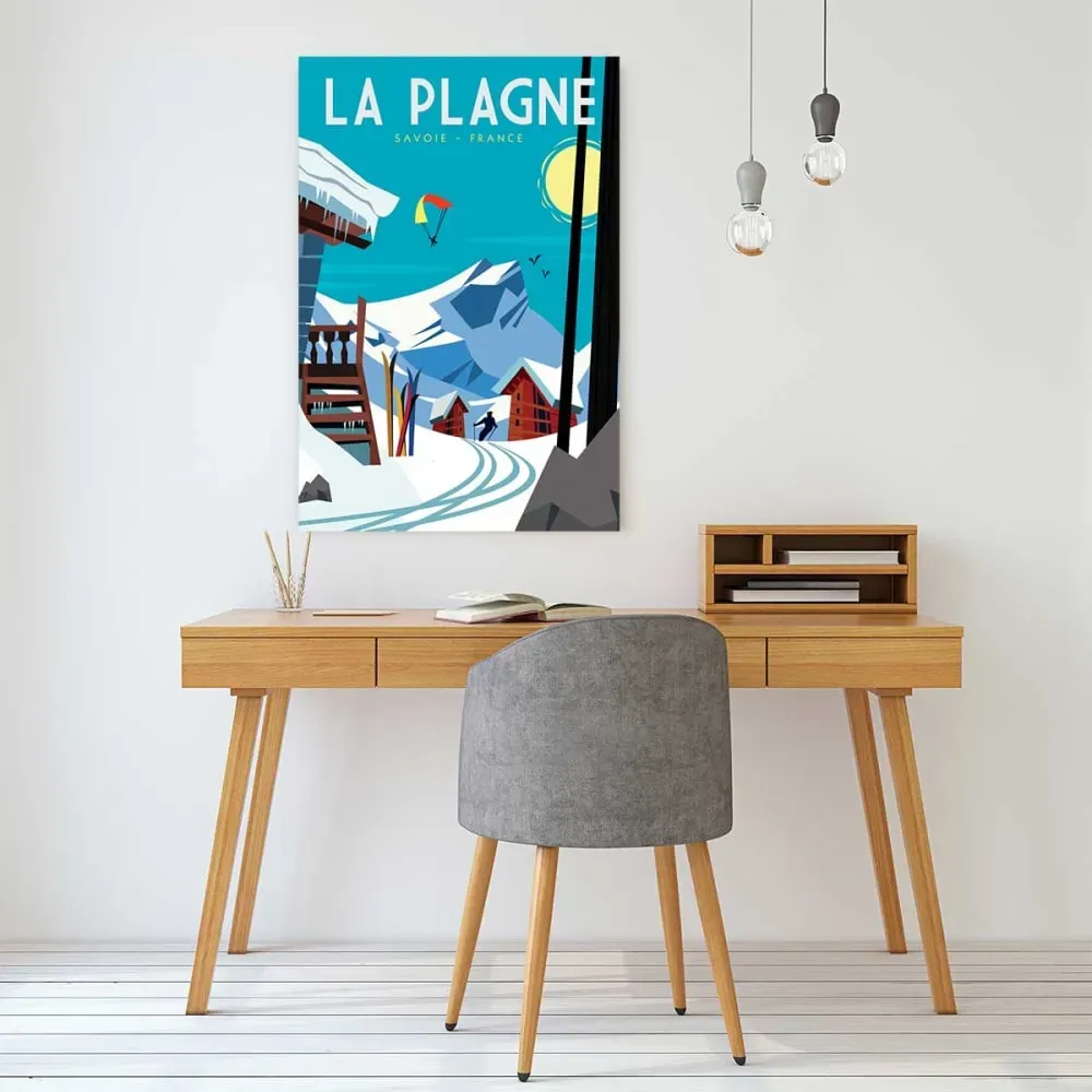 Illustration numéro 2 du produit Tableau  belle plagne imprimé sur toile 40x60 cm
