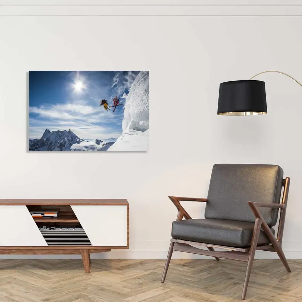Illustration numéro 2 du produit Tableau sport saut à ski imprimé sur toile 90x60 cm