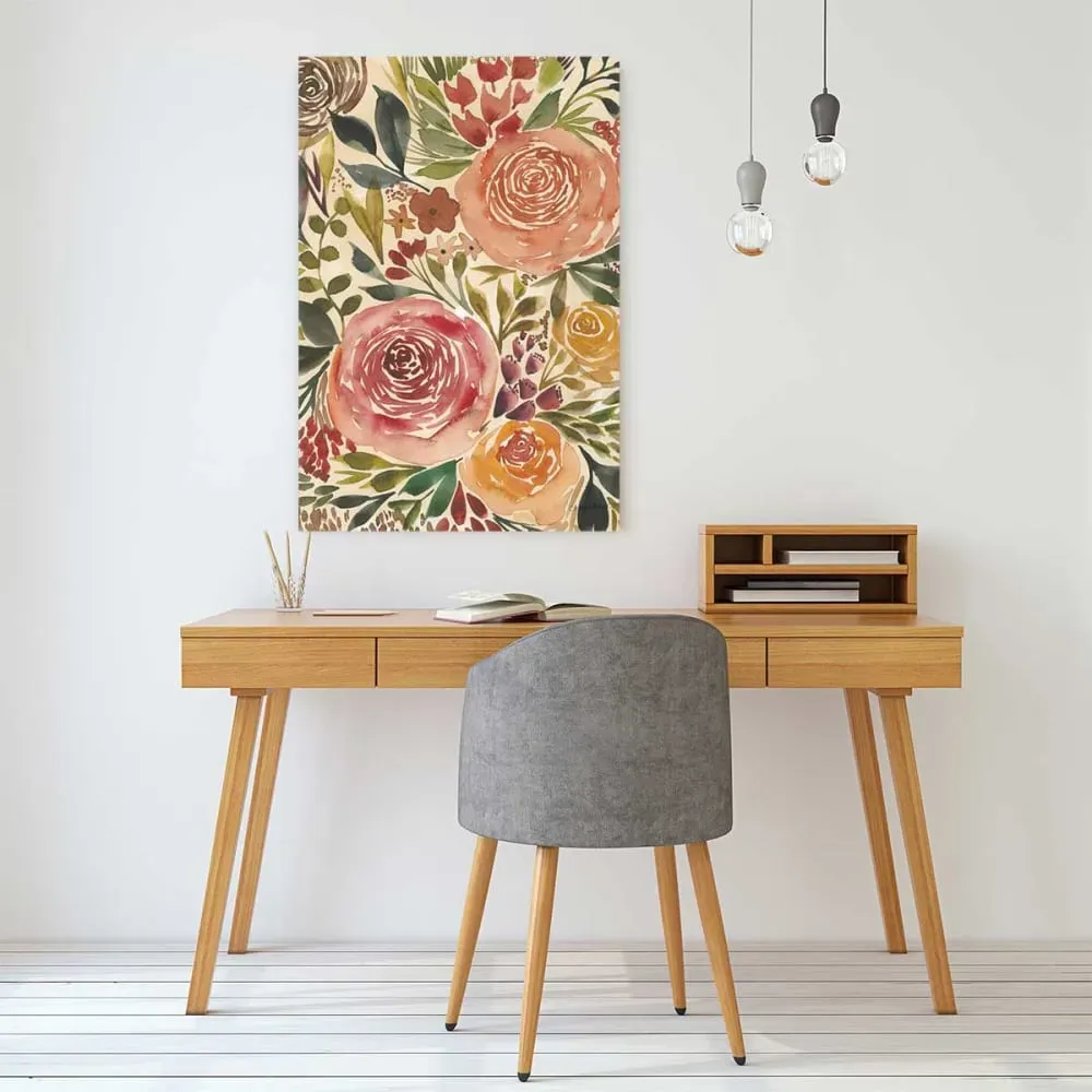 Illustration numéro 2 du produit Tableau roses merveilleuses imprimé sur toile 60x90 cm