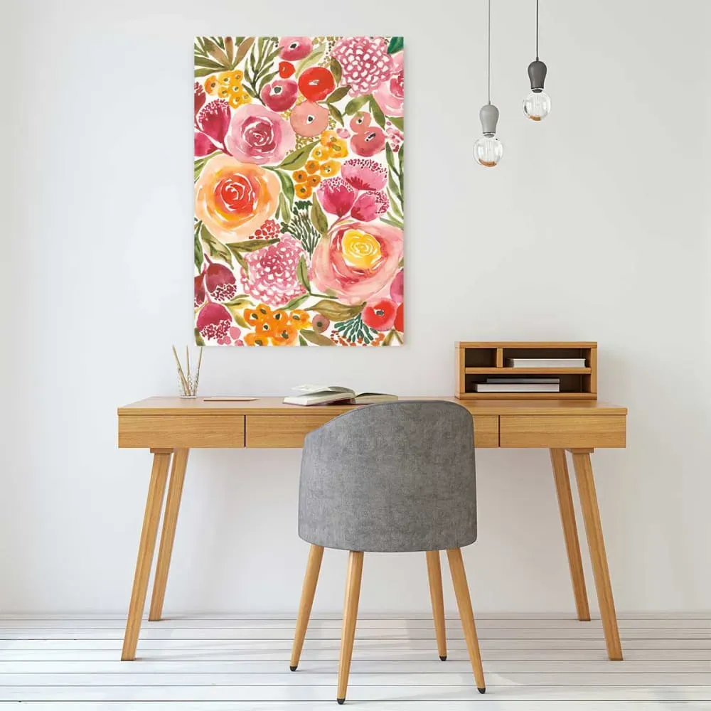 Illustration numéro 2 du produit Tableau fleurs pivoine imprimé sur toile 60x90 cm