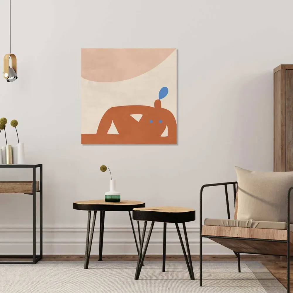 Illustration numéro 2 du produit Tableau miss terracotta imprimé sur toile 80x80 cm