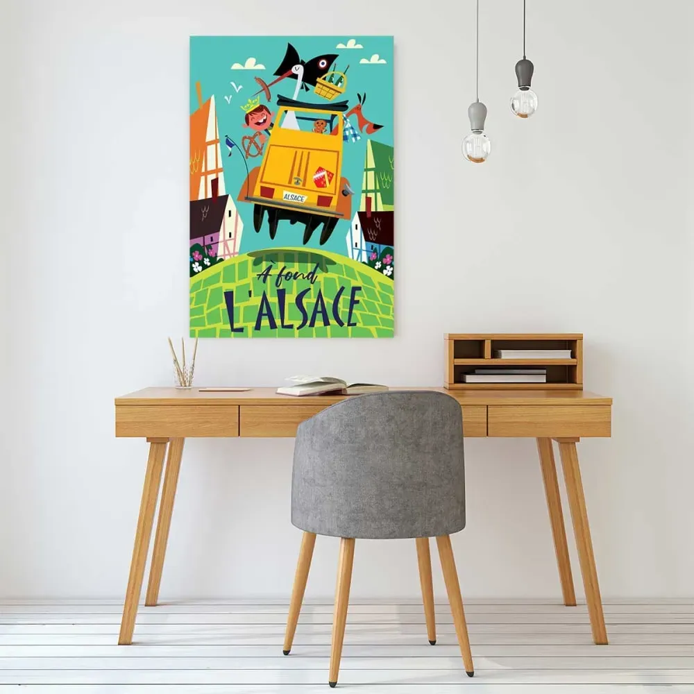 Illustration numéro 2 du produit Tableau l'Alsace en dodoche impression sur aluminium 40x60 cm