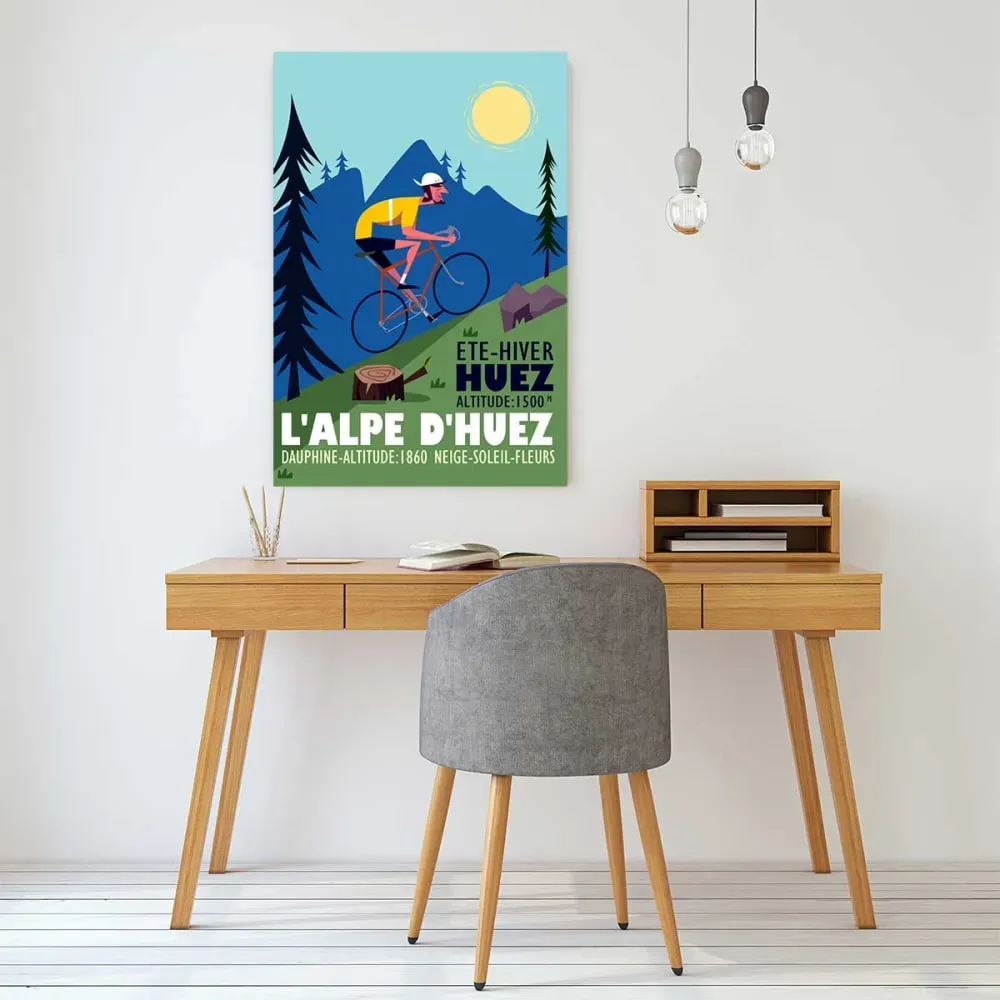 Illustration numéro 2 du produit Tableau  l'Alpe d'Huez imprimé sur toile 40x60 cm