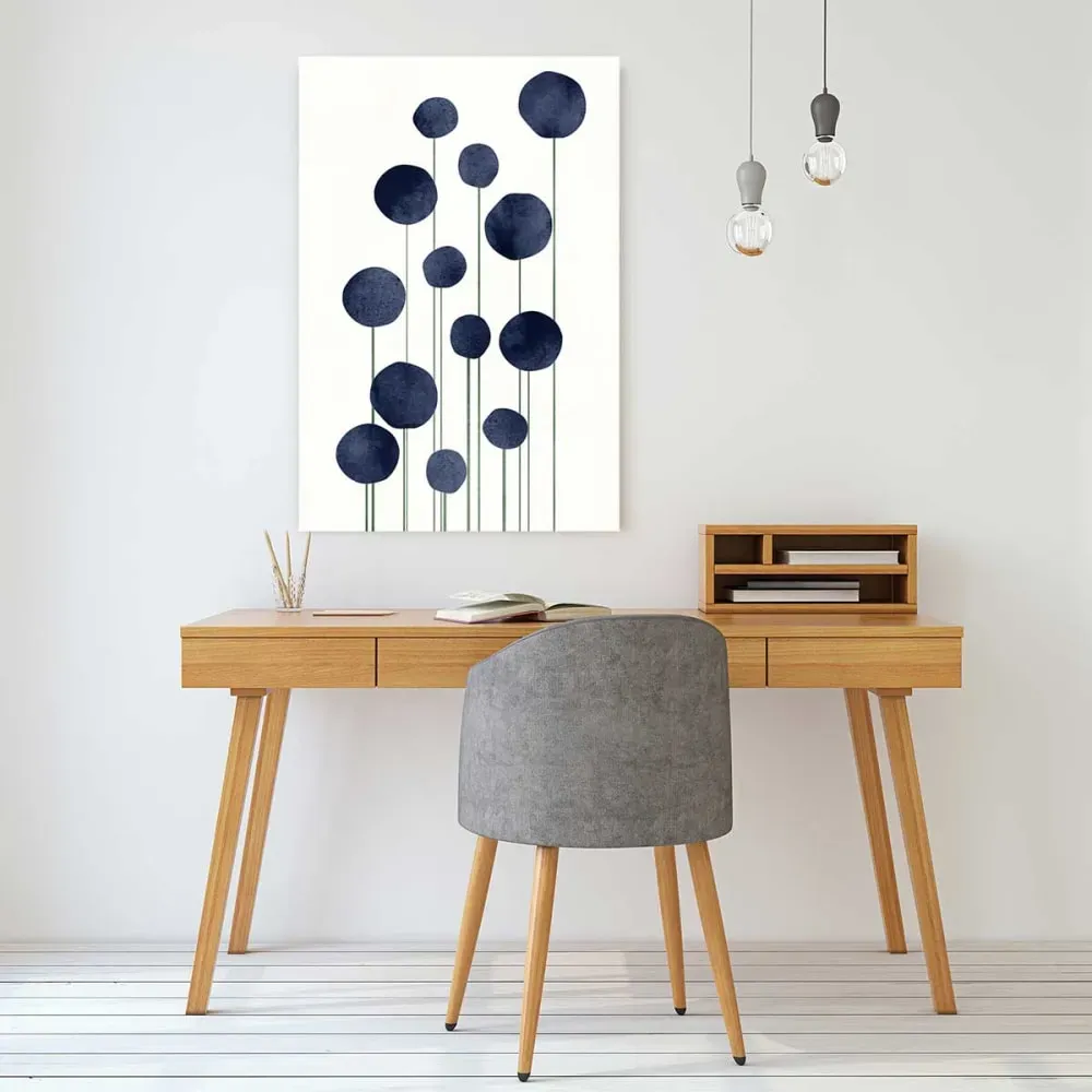 Illustration numéro 2 du produit Tableau dessin fleurs d'eau imprimé sur toile 60x90 cm