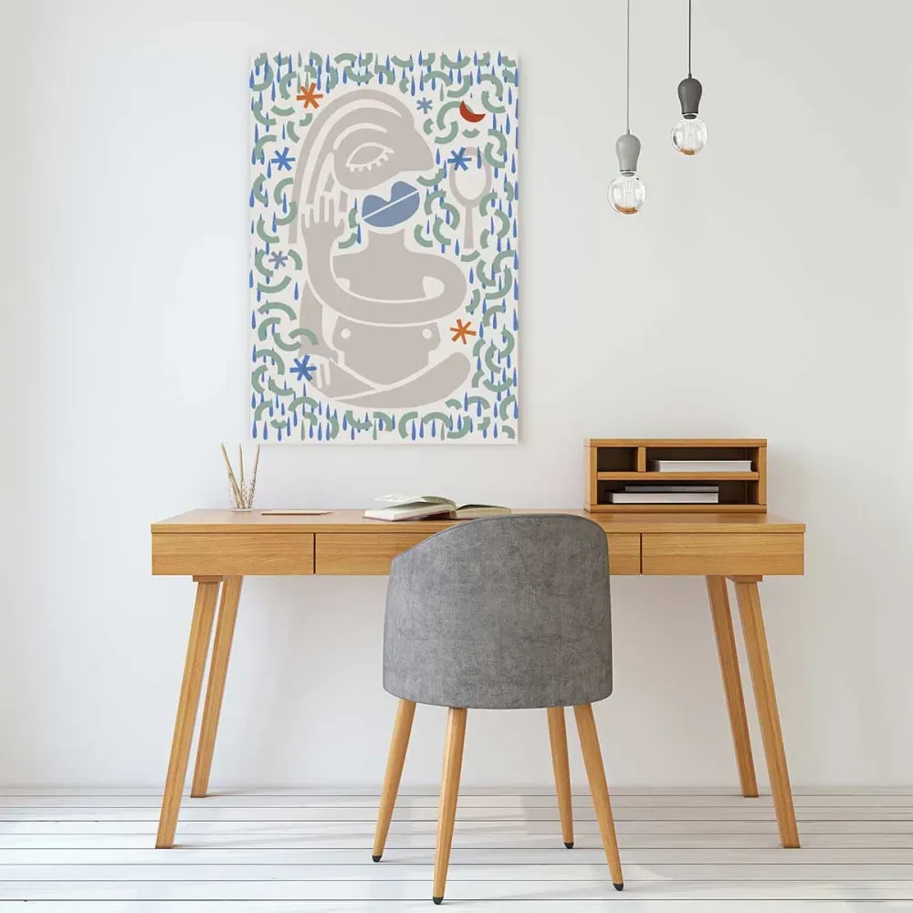 Illustration numéro 2 du produit Tableau meditation féminine imprimé sur toile 40x60 cm