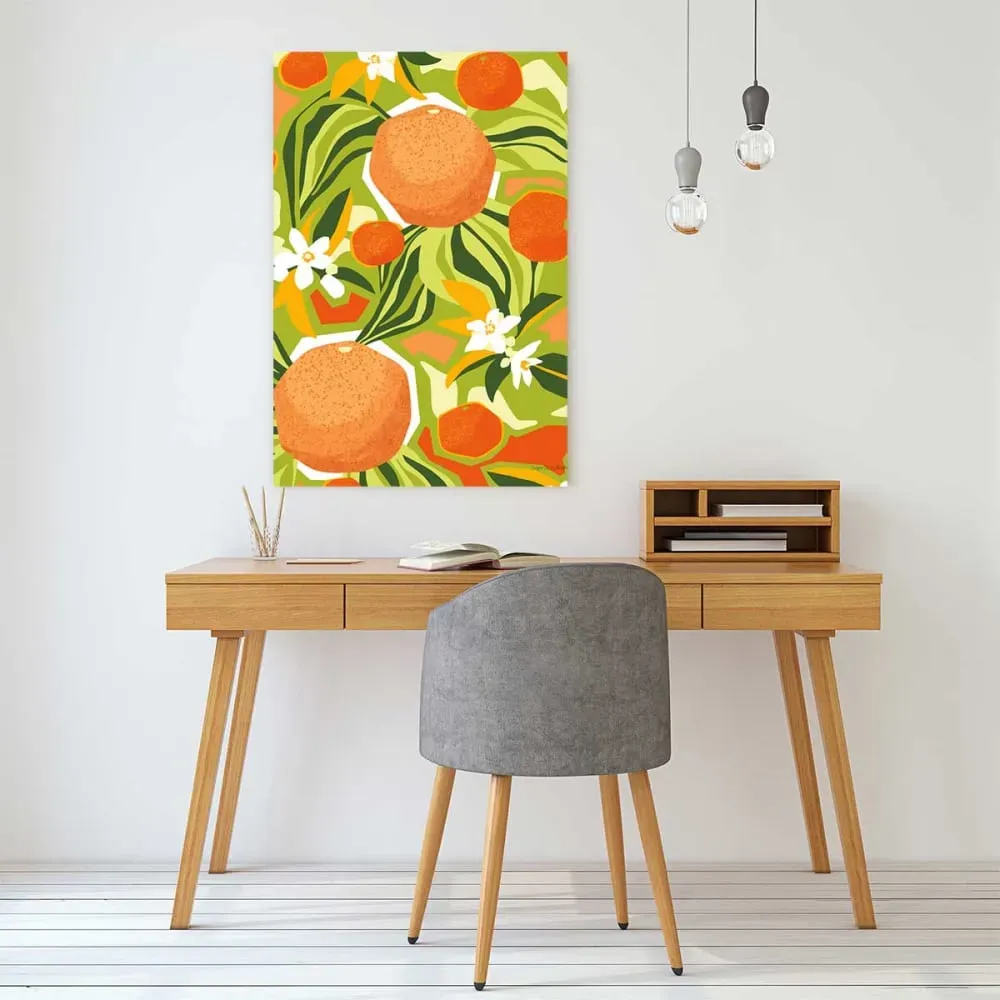 Illustration numéro 2 du produit Tableau bel oranger imprimé sur toile 60x90 cm