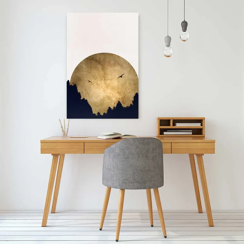 Illustration numéro 2 du produit Tableau crepuscule doré impression sur aluminium 60x90 cm