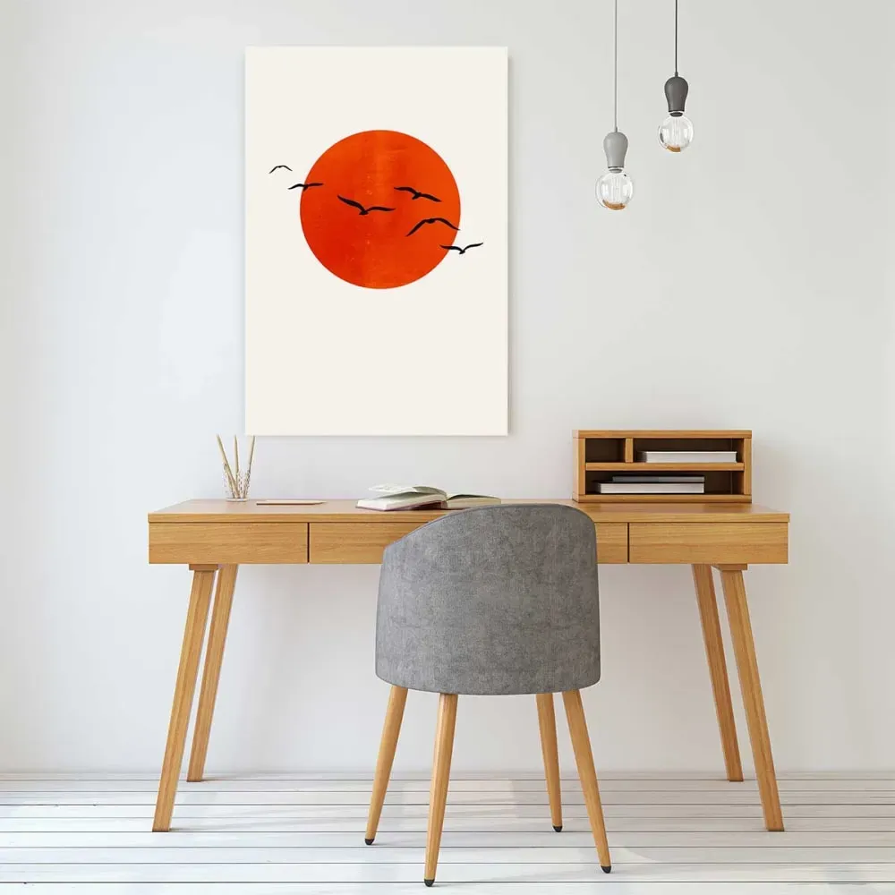 Illustration numéro 2 du produit Tableau soleil levant imprimé sur toile 60x90 cm