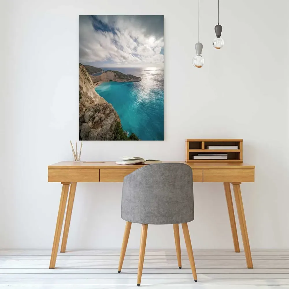 Illustration numéro 2 du produit Tableau bleu méditerranéen imprimé sur toile 60x90 cm