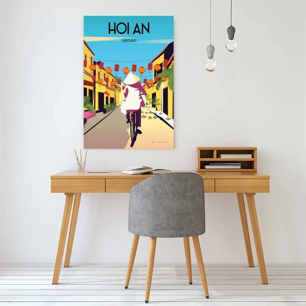 Illustration numéro 2 du produit Tableau de voyage Hoi An Vietnam imprimé sur toile 60x90 cm