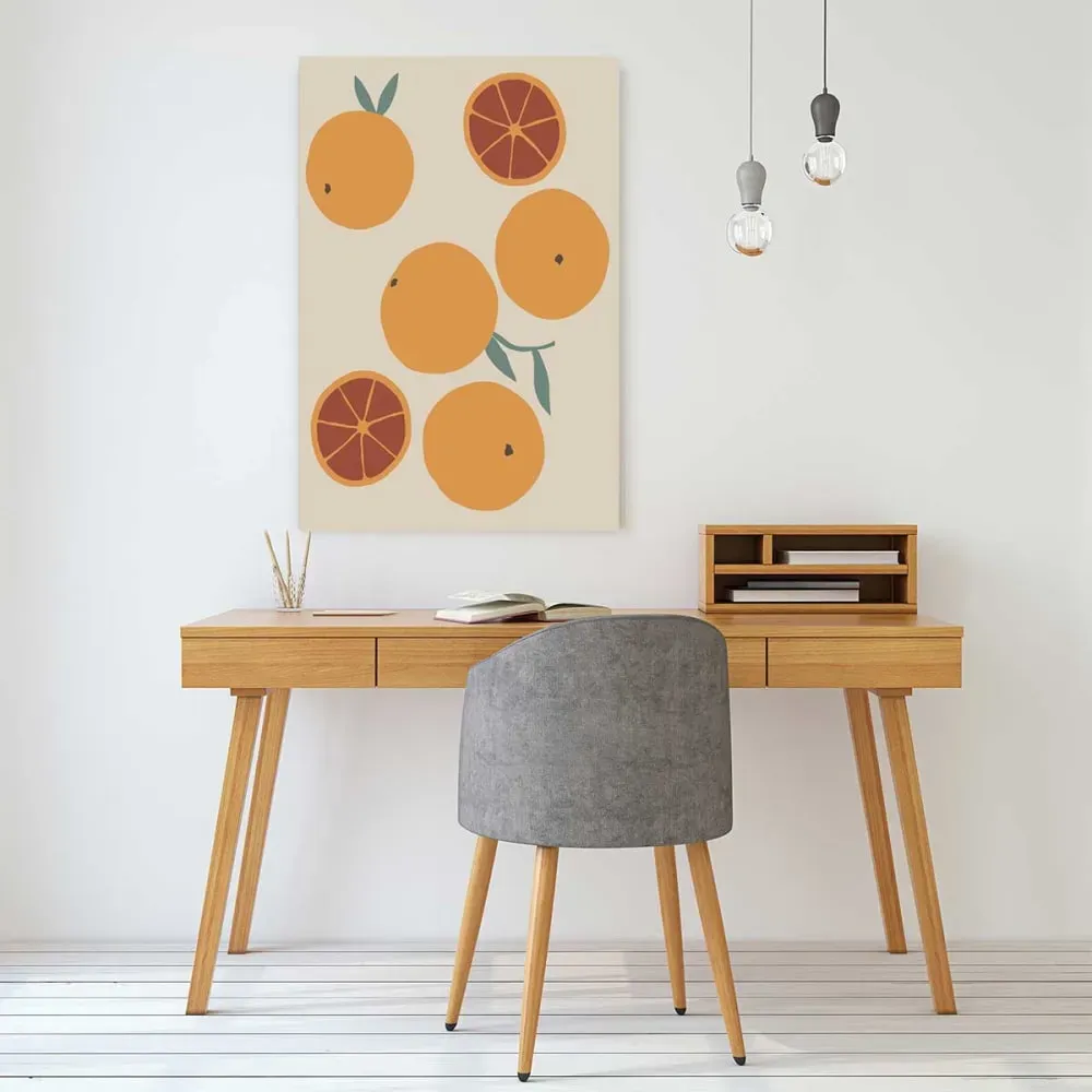 Illustration numéro 2 du produit Tableau orange fraiche imprimé sur toile 60x90 cm