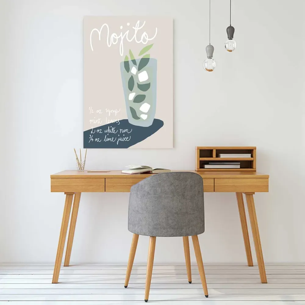 Illustration numéro 2 du produit Tableau pause mojito imprimé sur toile 60x90 cm