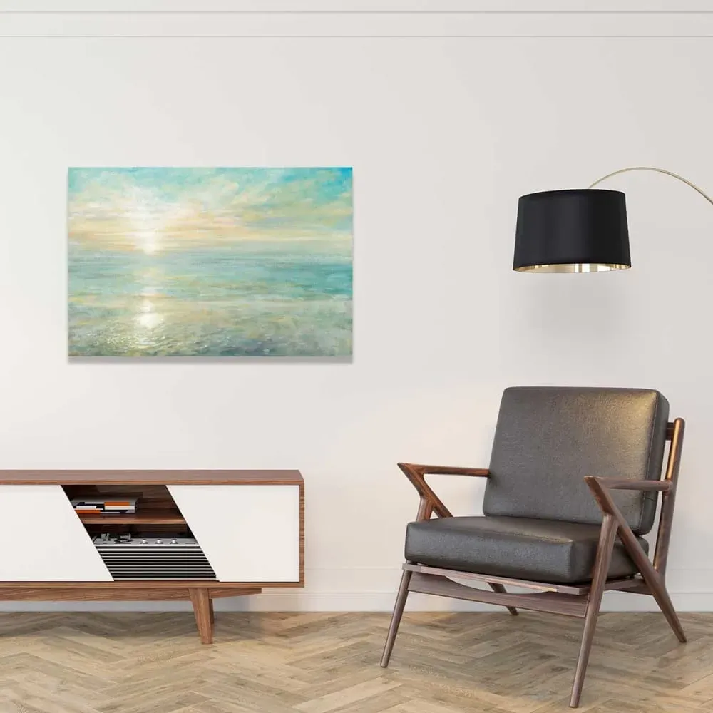 Illustration numéro 2 du produit Tableau moderne soleil sur l'azur imprimé sur toile 90x60 cm