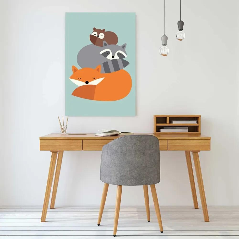 Illustration numéro 2 du produit Tableau forêt froide imprimé sur toile 40x60 cm