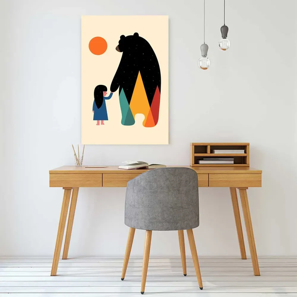 Illustration numéro 2 du produit Tableau enfant rentrer à la maison imprimé sur toile 40x60 cm