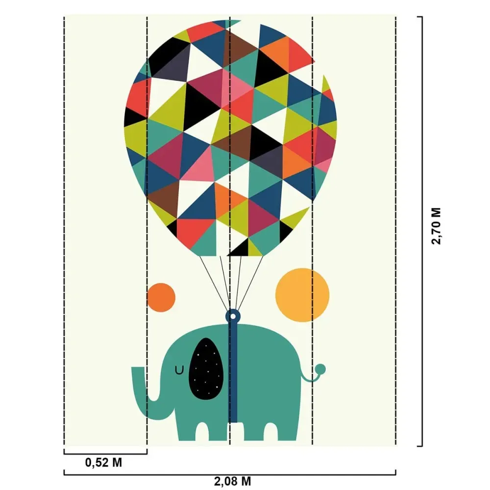 Illustration numéro 2 du produit Tableau enfant montgolfière géante imprimé sur toile 40x60 cm