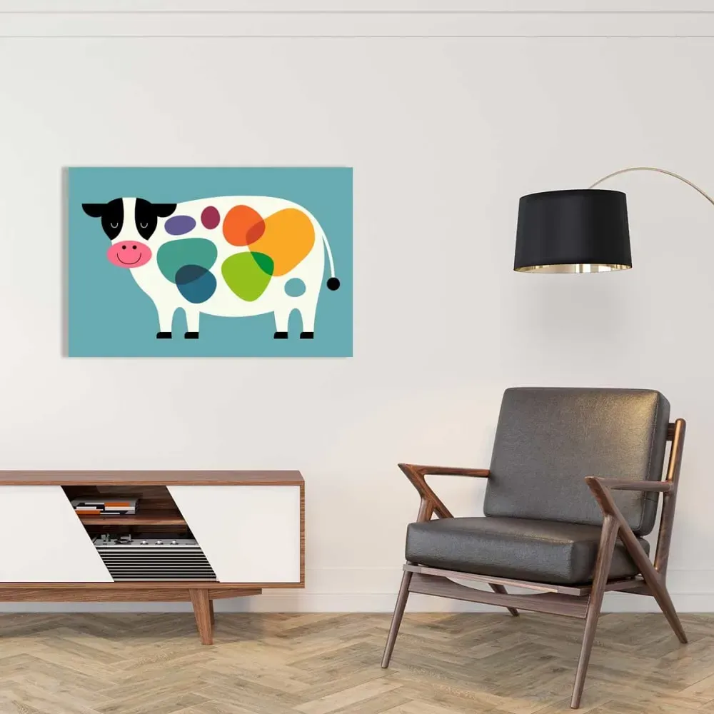 Illustration numéro 2 du produit Tableau lait joyeux  imprimé sur toile 60x40 cm