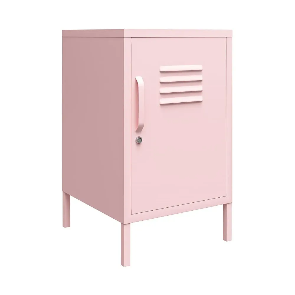 Illustration numéro 2 du produit Table d'appoint avec 1 porte en métal rose