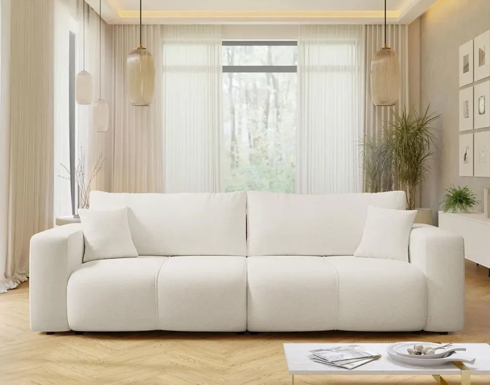 Illustration numéro 2 du produit Canapé droit 4 places en  beige