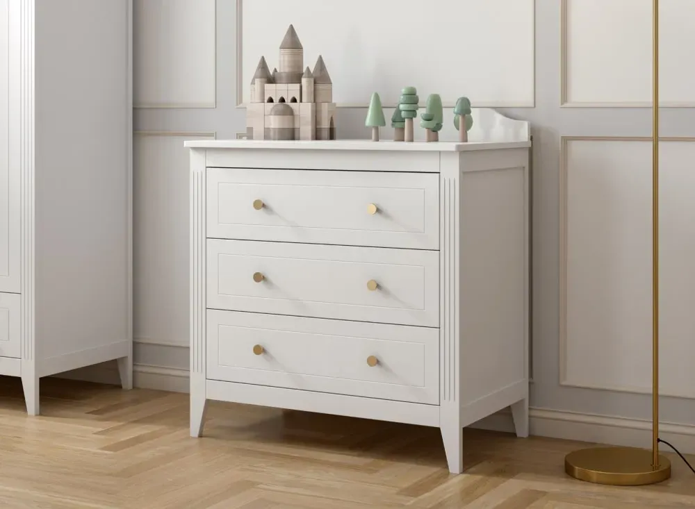 Illustration numéro 2 du produit Commode 3 tiroirs Blanc