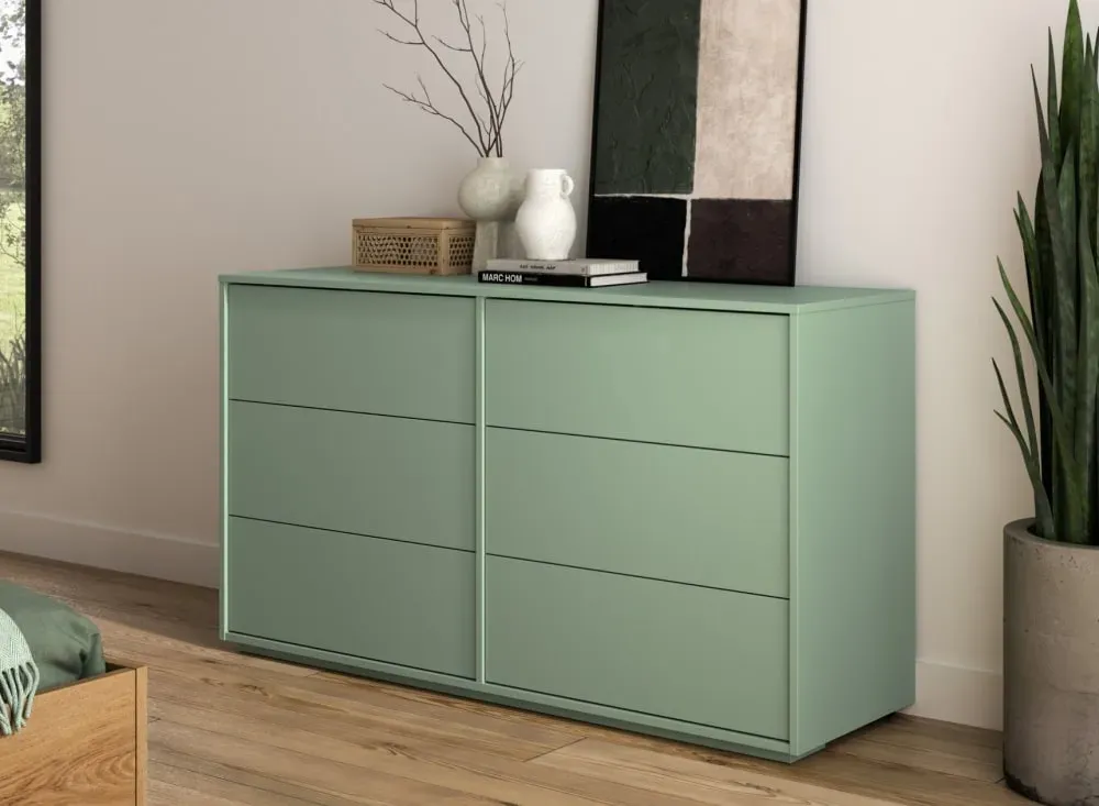 Illustration numéro 2 du produit Commode 6 tiroirs Vert Sauge