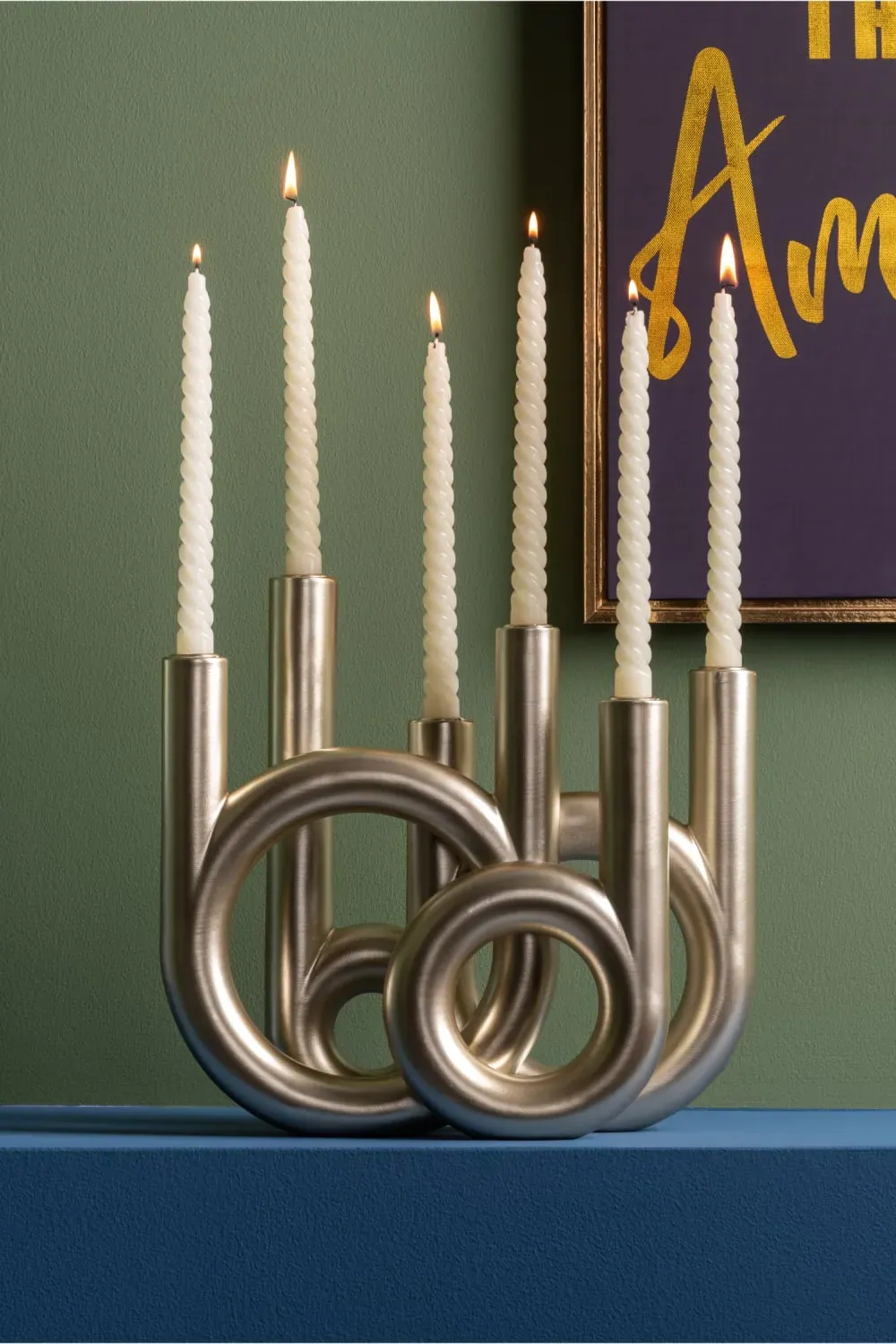 Illustration numéro 2 du produit Bougeoir polyrésine couleur or 35x13.5x32.5cm