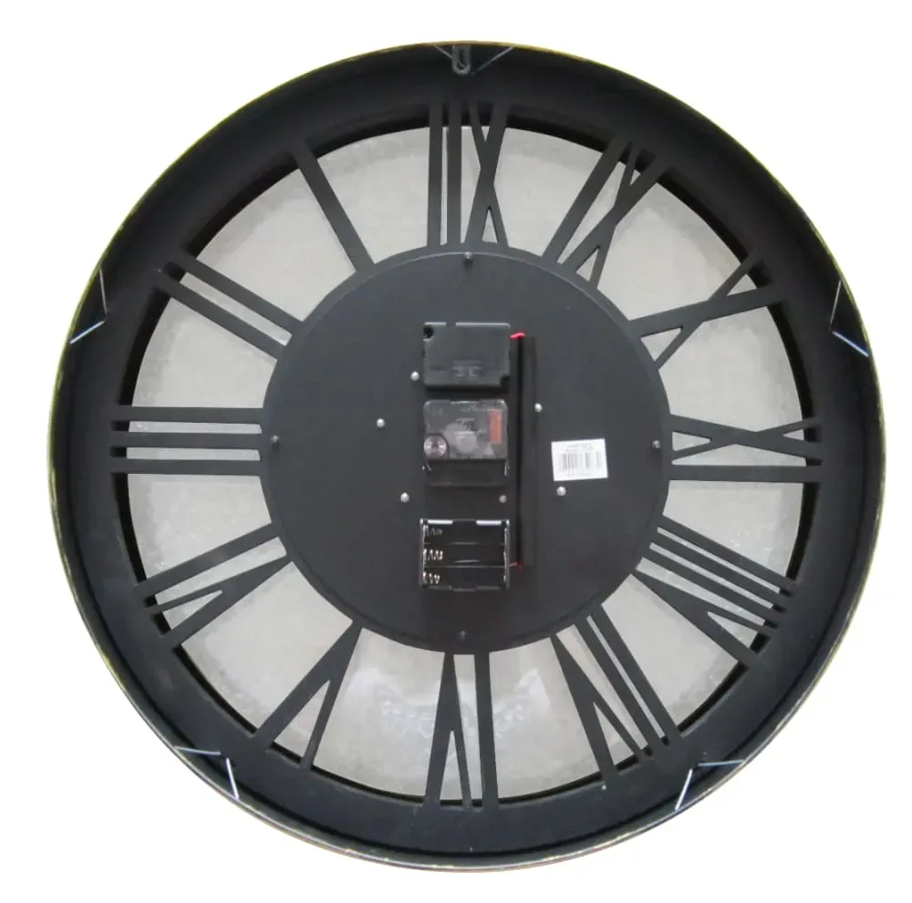 Illustration numéro 2 du produit Horloge mécanismes sans fond noir doré 80cm