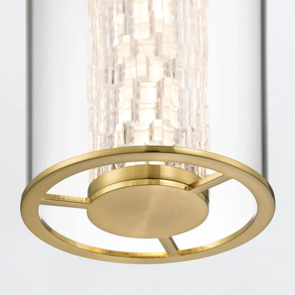 Illustration numéro 2 du produit Suspension	Aluminium, Acier, Verre transparent Or Brossé