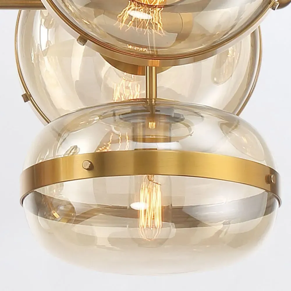 Illustration numéro 2 du produit Suspension	Acier, Verre Teinté Laiton Antique