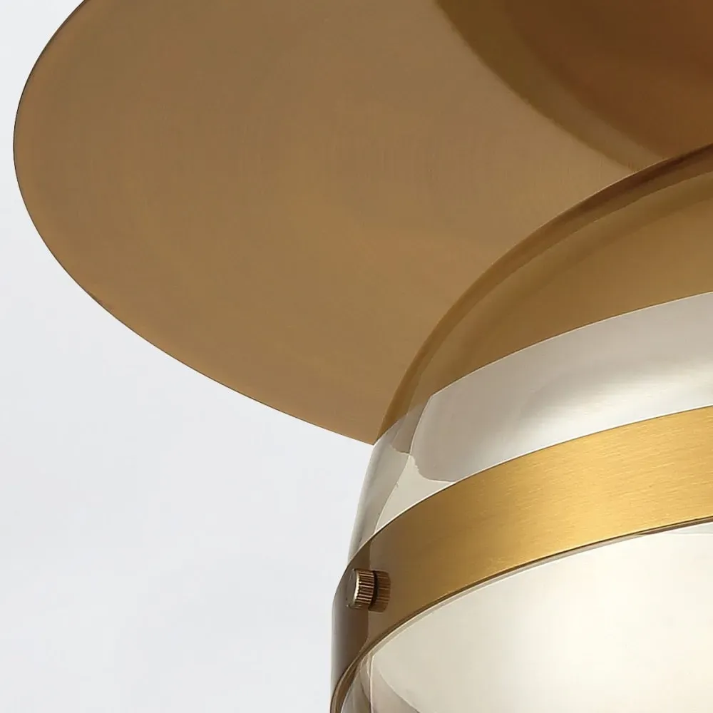 Illustration numéro 2 du produit Plafonnier Acier, Verre Teinté Laiton Antique