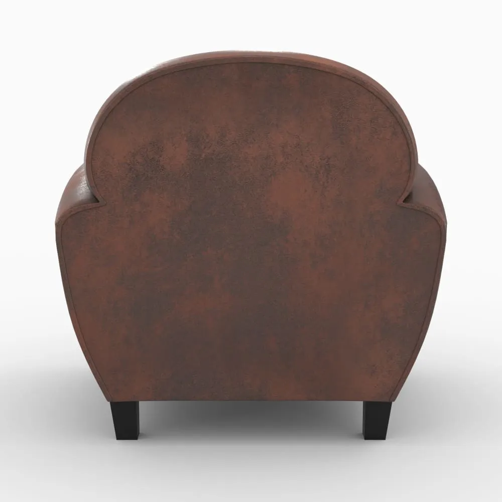 Illustration numéro 2 du produit Ensemble canapé et fauteuil marron vieilli 4 places