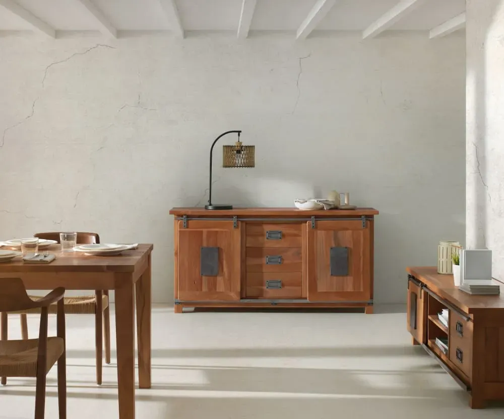 Illustration numéro 2 du produit Buffet en bois massif d'acacia recyclé