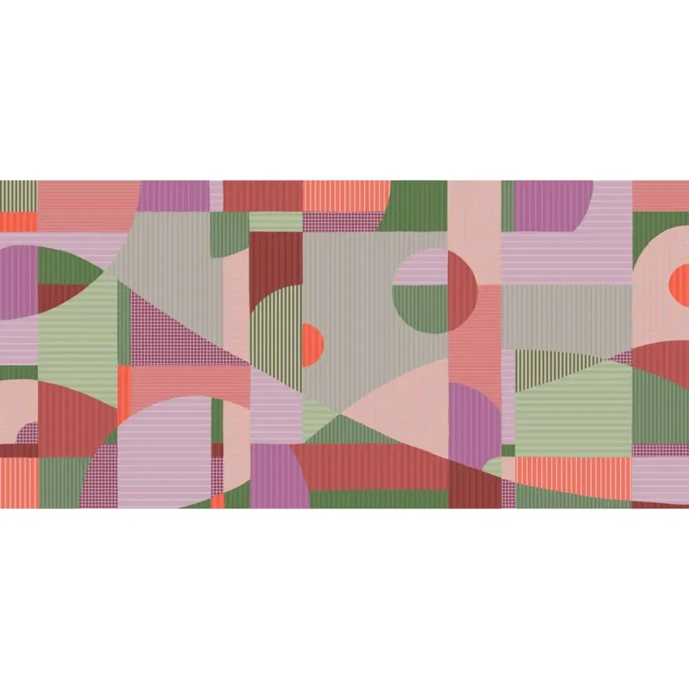 Illustration numéro 2 du produit Papier peint panoramique harmonies linéaires mauve 150x250cm