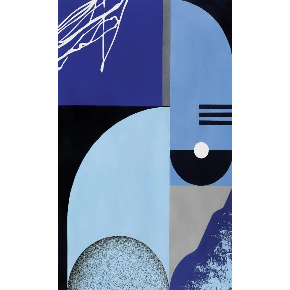 Illustration numéro 2 du produit Papier peint panoramique abstraction bleu 150x250cm