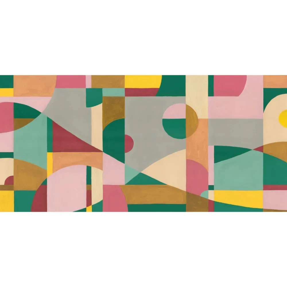 Illustration numéro 2 du produit Papier peint panoramique paysage décomposé vert clair 225x250cm