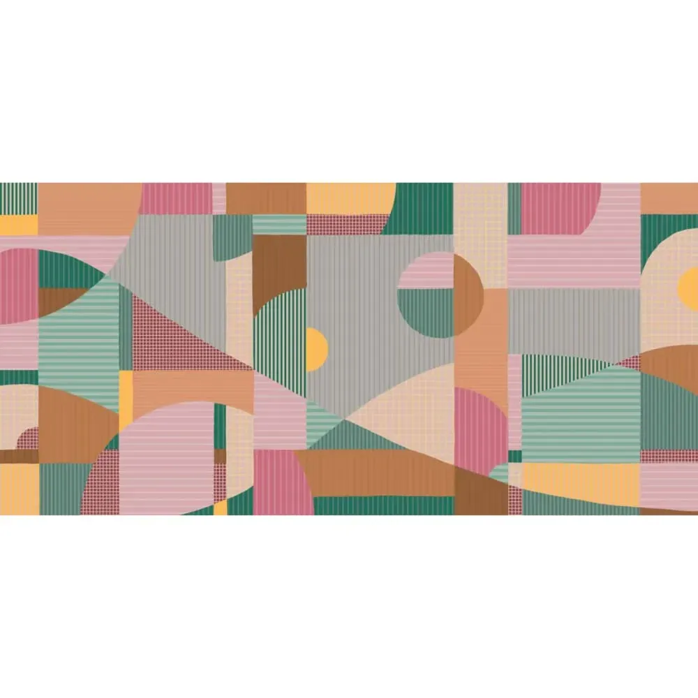 Illustration numéro 2 du produit Papier peint panoramique harmonies linéaires vert clair 150x250cm