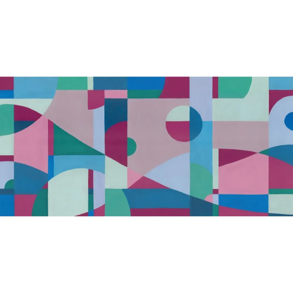 Illustration numéro 2 du produit Papier peint panoramique paysage décomposé bleu 525x250cm