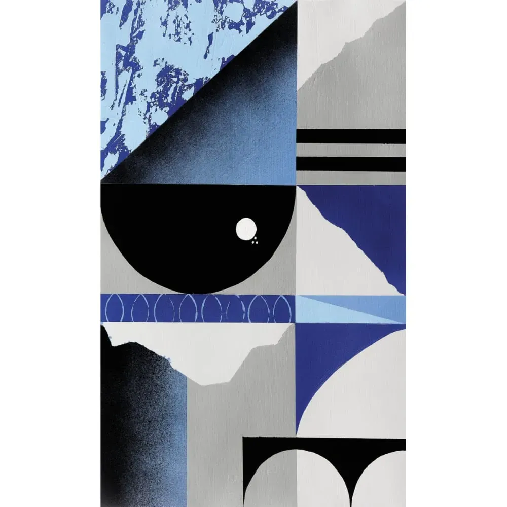 Illustration numéro 2 du produit Papier peint panoramique abstraction bleu 150x250cm