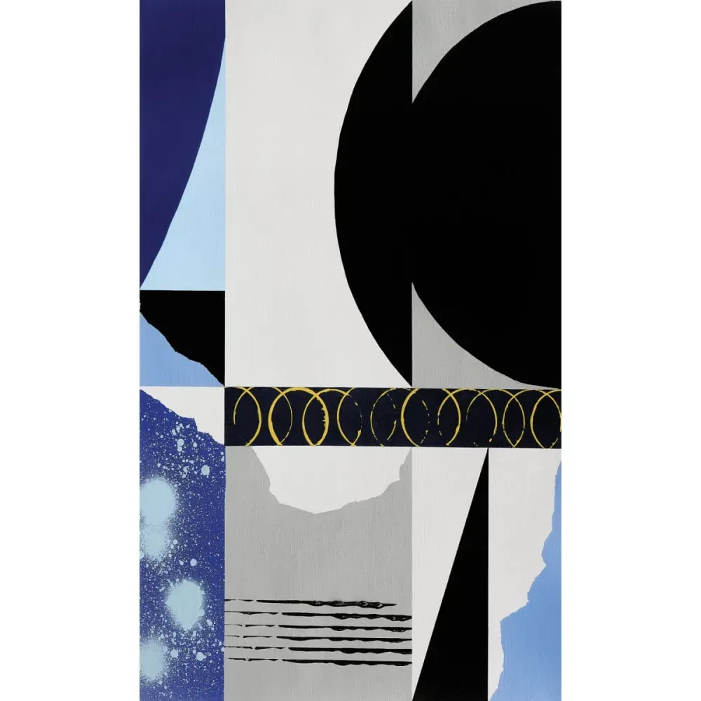 Illustration numéro 2 du produit Papier peint panoramique abstraction bleu 150x250cm