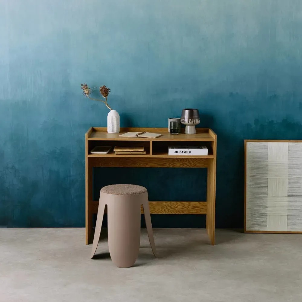 Illustration numéro 2 du produit Bureau décor bois 2 casiers de rangement chêne